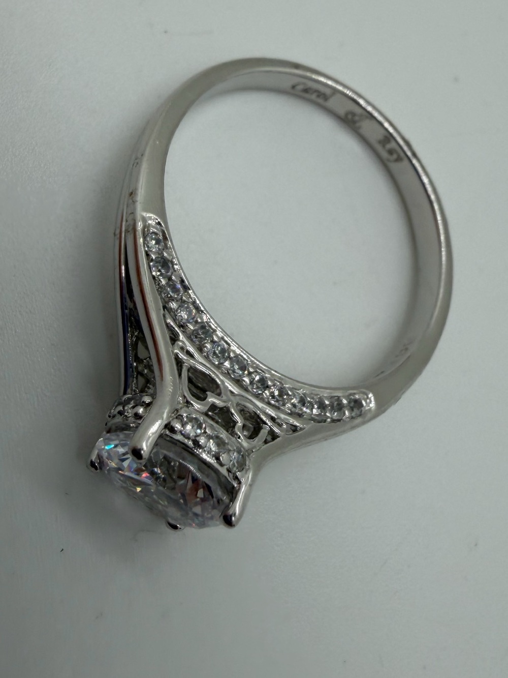Sterling CZ personalized ring size 11